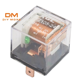 Diymore Dc 24V 80A 1NO 1NC Spdt 5 Pins ไฟแสดงสถานะ สีเขียว รถบรรทุก รีเลย์รถ