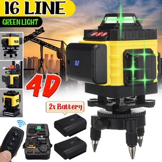 Ip-54 เลเซอร์วัดระดับ 4D 360 องศา 16 สาย 360 องศา°เครื่องวัดระดับเลเซอร์ แนวนอน สีเขียว พร้อมขาตั้งกล้อง