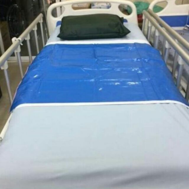 ผ้ายางกันเปื้อน ผ้ายางรองฉี่ มาตรฐานโรงพยาบาล ขนาด 90*150 cmฟ้า-ชมพู