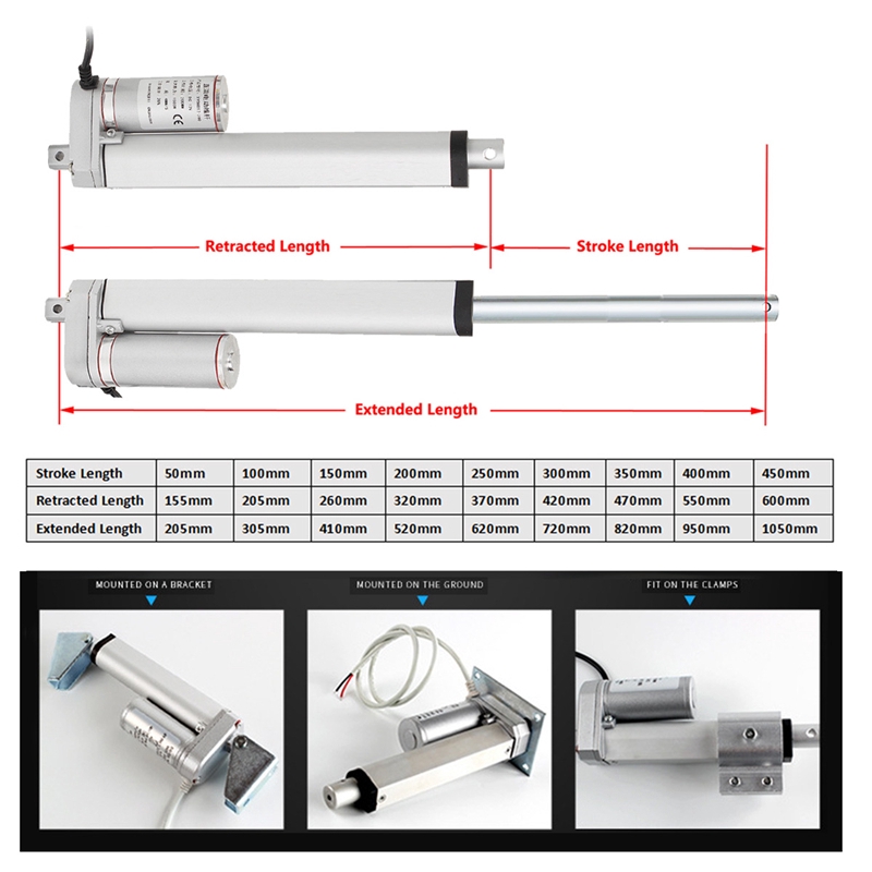 New N Dc Linear Actuator Motor Mm S Inch Inch Aluminum Alloy W Max Dywy Shopee