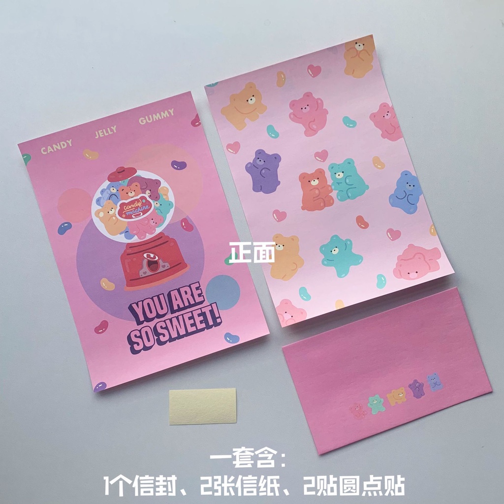 ซองจดหมาย และกระดาษโน้ต ลายการ์ตูนน่ารัก สำหรับเด็กนักเรียน
