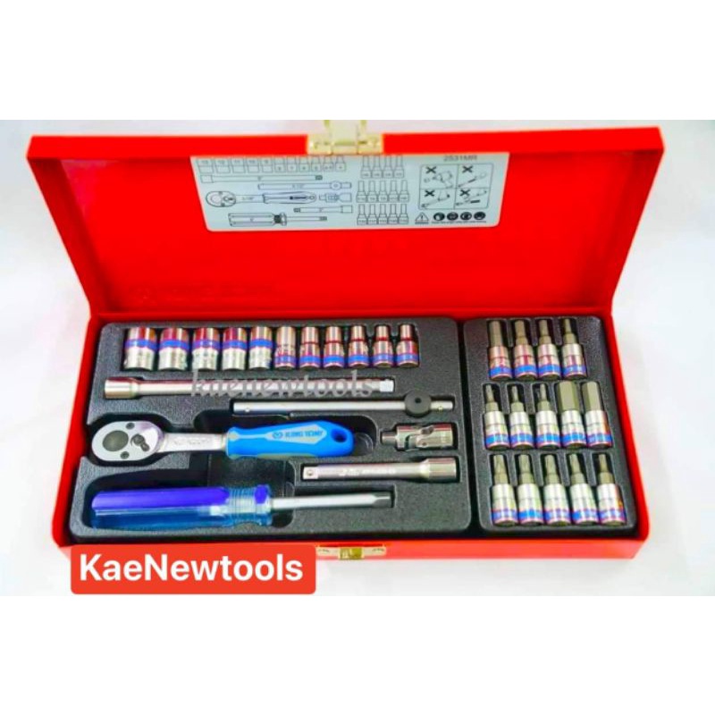 KINGTONYบล็อกชุด 1/4"  บล็กชุด 2 หุน 31ชี้น 2531MR  KINGTONY ชุดเครื่องมือ บ๊อกชุด ชุดเครื่องมือคุณภ