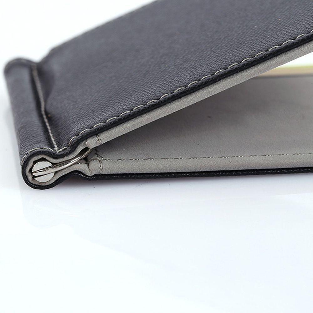 Lidyedat165 กระเป๋าหนังสั้น Sollid กระเป๋าสตางค์บางบัตรเครดิต Slim Bifold Money Clip