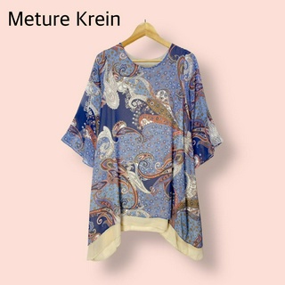 เดรส Meture Krein ผ้าชีฟองเนื้อดี ไซด์ -  M-L   อก 40 เอว 46 สะโพก 48 ยาว 36 นิ้ว เดรสทรงสวยน่ารักมาก ผ้าพริ้ว ลายสวย