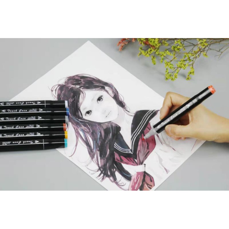 Combo 30 ปากกาสีปลายคู่ Touch Coco,,