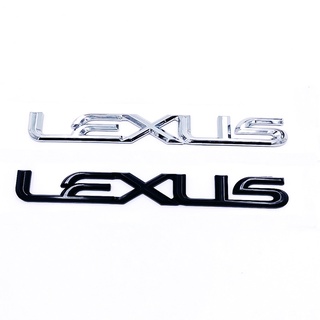 สติกเกอร์ตราสัญลักษณ์โลโก้ตัวอักษร Lexus สีดํา สีเงิน สําหรับตกแต่งรถยนต์ CT ES LS UX RX