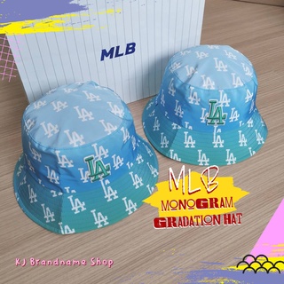 💙💚 MLB Monogram Gradation Hat หมวกปีกสีฟ้า ไล่เฉดสีเขียว logo LA