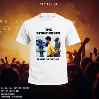 เสื้อยืดสีขาวเสื้อยืดผ้าฝ้าย 100% พิมพ์ลายกราฟิก The STONE ROSES BAND GILDAN UNISEXS-4XL