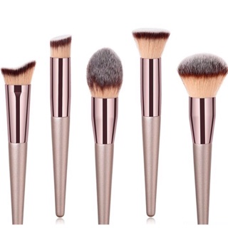 Wooden Copper Multi Funtion Brush แปรงแต่งหน้า ด้ามจับไม้สี Copper