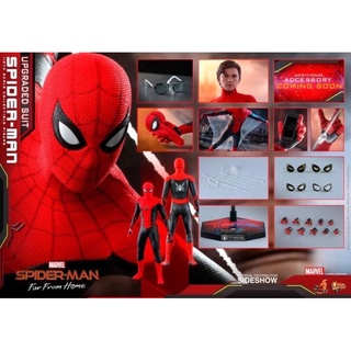 Hot Toys SpiderMan Far From Home (Upgraded Suit) โมเดลสไปเดอร์แมน ภาคฟาร์ฟอร์มโฮม ชุดอัพเกรด แดงดำ สภาพดีสวยมาก