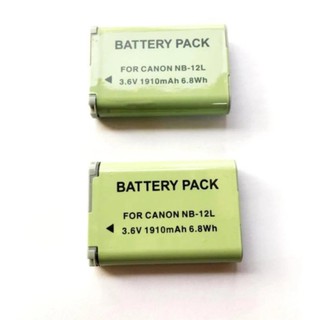 (แพ๊คคู่) จำนวน 2 ก้อน Battery NB-12L Canon Digital Camera Battery NB-12L (Green) #7