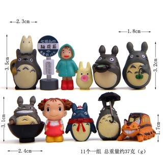 ตุ๊กตาฟิกเกอร์ อนิเมะ Studio Ghibli Neighbor Totoro Family ของเล่นสําหรับเด็ก 11 ชิ้น ต่อชุด