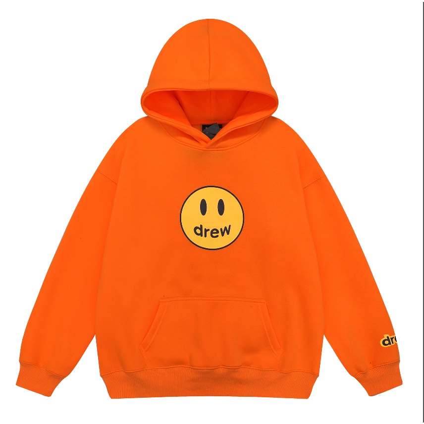 พร้อมส่ง เสื้อกันหนาวแขนยาว มีฮู้ด ทรงหลวม พิมพ์ลายหน้ายิ้ม ขนาดใหญ่ สีทอง สไตล์คลาสสิก สําหรับผู้หญิง และผู้ชาย