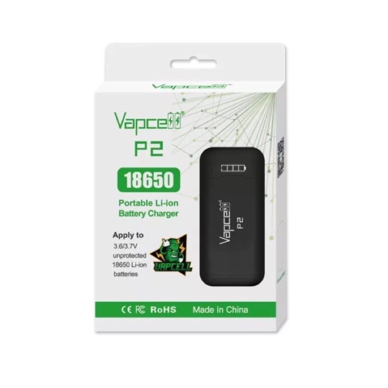 Vapcell P2 เครื่องชาร์จ2in1 ชาร์จถ่านได้&ฟังชั่นpower bank ของแท้ %