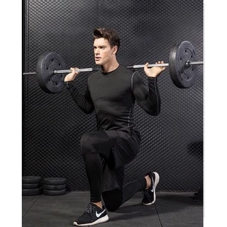พร้องส่ง เสื้อรัดกล้ามเนื้อแขนยาวผู้ชาย ผ้าdryfit แห้งเร็ว กระชับกล้ามเนื้อ ใส่ออกกำลังกาย/ว่ายน้ำ
