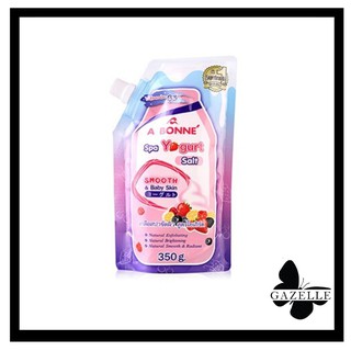 A BONNE SPA YOGURT SALT POURING CAP (350G.) เอบอนเน่ เกลือสปาขัดผิวสูตรโยเกิร์ต แบบซอง