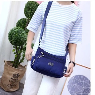 (ส่งด่วน)xspeedfashion(X1089)-H3 กระเป๋าสะพายข้างผ้าไนล่อน ช่องเยอะสุดคุ้ม
