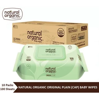 Natural Organic, Original Plain Baby Wipes (Cap type, 10*100 Sheets)