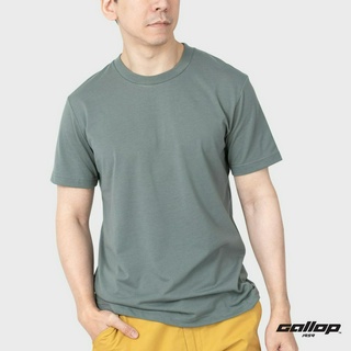 GALLOP : Mens Wear เสื้อยืดคอกลม ผ้าทอพิเศษ ECO Tees (Round-necked) รุ่น GT9141 สี Sage - เขียวอมเทา