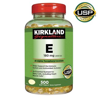 วิตามินอี 500 เม็ด Kirkland Signature Vitamin E 180mg., 500 Softgels