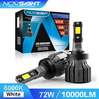 【รับประกันสองปี】2pcs Novsight 72W 10000Lm หลอดไฟตัดหมอก N39 H7 H4 H11 9005 9006 H1 H3 H13 Led 9003 880 881 สําหรับรถยนต์