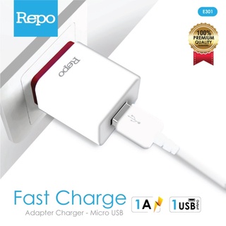 หัวชาร์จ REPO E301 หัวชาร์จแบต ชุดชาร์จแบต หัวชาร์จพร้อมสาย micro usb  ชุดชาร์จ รับประกัน 1 ปี