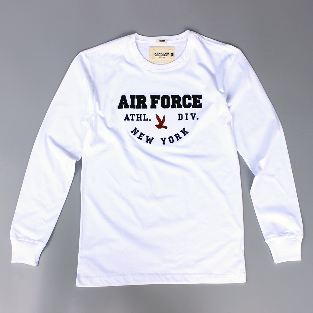 เสื้อยืดแขนยาว งานปัก AirForce เนื้อผ้าดี ของแท้ ใส่สบาย (L34)