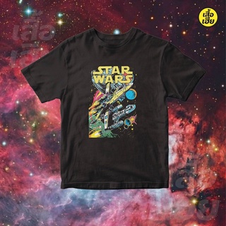 (มีของพร้อมส่ง)เสื้อยืด Star war Retro งานฟิววินเทจ ผ้า Cotton 100   ใส่สบายมาก OVERSIZE ได้ เสื้อยืดคอกลม พร้อมส่ง