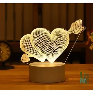 UoneHome พร้อมส่ง 🎉 ♥ H034 โคมไฟตั้งโต๊ะขนาดเล็ก 3D โคมไฟอะคริลิค LED ของขวัญวันเกิด โคมไฟแต่งบ้าน แต่งห้องนอน