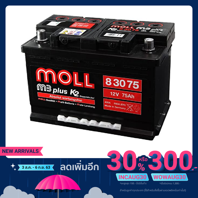 A&O Battery แบตเตอรี่ MOLL M3 Plus K2 รุ่น 83075