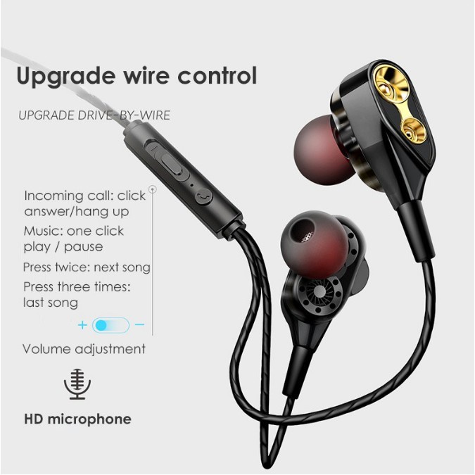 Qkz 3.5 มม.4d สเตอริโอเบส Dual สเตอริโอ HiFi หูฟังพร้อมไมโครโฟนสําหรับ xiaomi โทรศัพท์ทั้งหมด