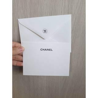 พร้อมส่ง การ์ดอวยพร พร้อมซอง  chanel สีขาว สวยดูหรู ของแท้จากชอป สกรีนโลโก้ชาแนล