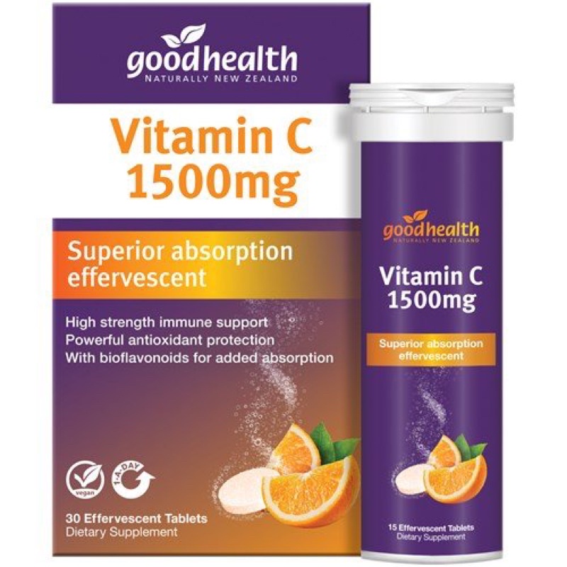 พร้อมส่ง 🇳🇿Good Health Vitamin C 1500mg วิตามินซีเม็ดฟู่ จากนิวซีแลนด์ บรรจุ 30 เม็ด