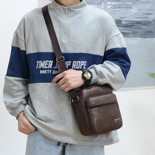 GUCSELECTED(B1764) กระเป๋าหนังสะพายข้าง มี 3 สี มีช่องเยอะ