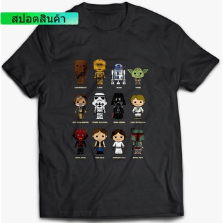 แฟชั่น เสื้อยืดแขนสั้นลําลอง ผ้าฝ้าย 100% พิมพ์ลายกราฟฟิค Star Wars Gang พรีเมี่ยม