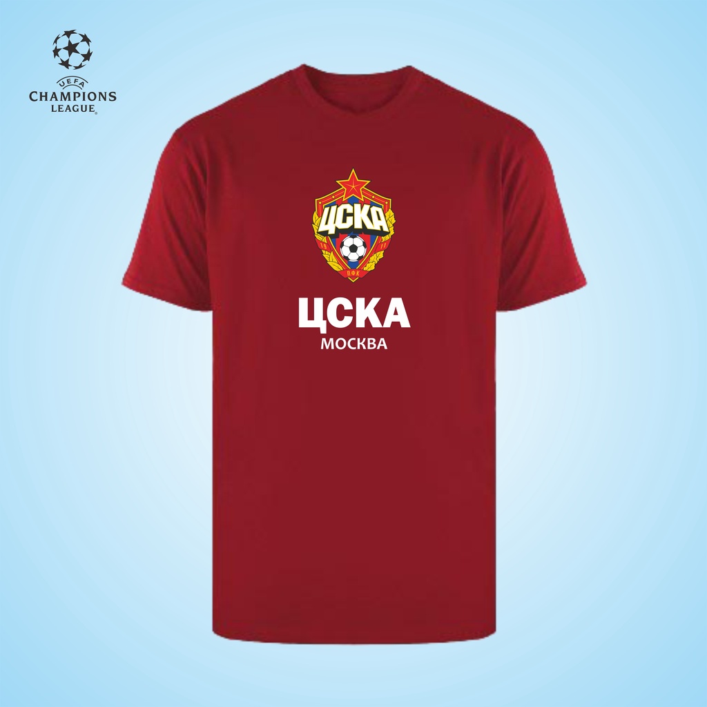 KATUN CSKA Moscow แฟน ๆ Distro เสื้อยืด, UCL CSKA Moscow รัสเซียฟุตบอลผ้าฝ้ายเสื้อยืด