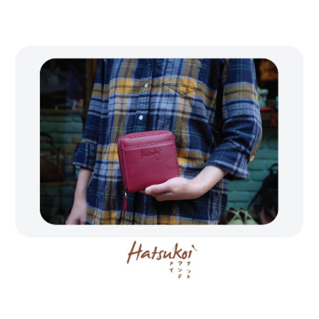 กระเป๋าสตางค์ซิปรอบใบสั้น เน้นบัตร รุ่น Crepe (Hatsukoi Leather Bag)