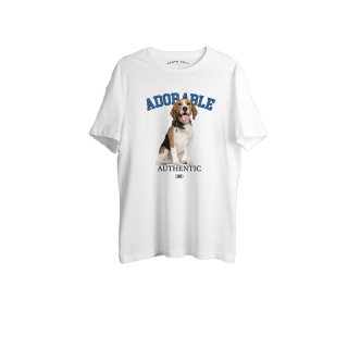 พร้อมส่ง Adorable dog ถูกและดี❗️ เสื้อยืด เสื้อสีขาว เสื้อยืดโอเวอร์ไซส์ เสื้อสไตล์เกาหลี