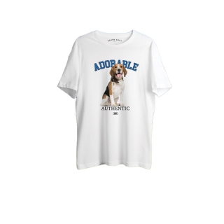 พร้อมส่ง Adorable dog ถูกและดี❗️ เสื้อยืด เสื้อสีขาว เสื้อยืดโอเวอร์ไซส์ เสื้อสไตล์เกาหลี