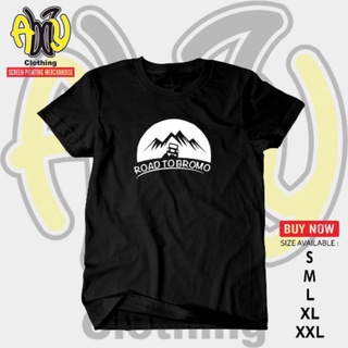 เสื้อยืดแขนสั้น ผ้าฝ้าย พิมพ์ลาย Distro Screen ROAD TO BROMO Combed 30s สีดํา สําหรับผู้ชายสามารถปรับแต่งได้