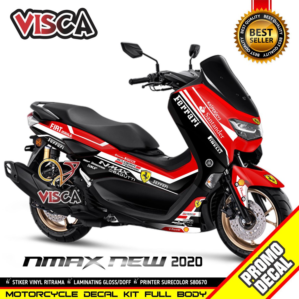 Nmax 155 สติ๊กเกอร์เต็มตัว 2022 ล่าสุด Nmax Full Body Decals 2022 Nmax Striping Variations Ferarri