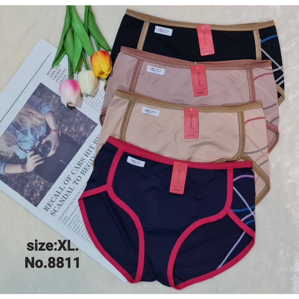 [แจกโค้ดส่งฟรี] No.8811 กางเกงใน ยี่ห้อ No'sbra Size : L (ยืดได้ถึงXL) ทรงสปอร์ตเต็มตัวเนื้อผ้ามันลื่นนุ่มใส่สบาย