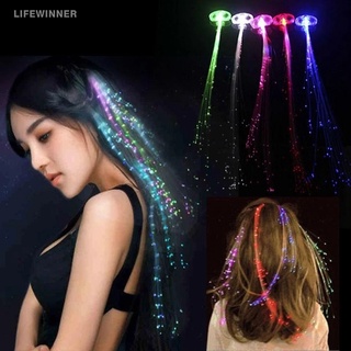 กิ๊บติดผมไฟเบอร์ออปติคอล LED แบบกระพริบเรืองแสง สีสันสดใส สําหรับเด็ก / กิ๊บติดผมไฟเบอร์ออปติคอลเรืองแสง สําหรับเด็ก / ที่คาดผมปาร์ตี้คริสต์มาส