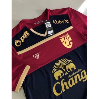 เสื้อกีฬาคอกลม ลายทีมชาติไทยแลนด์ THAILAND CHANG JERSEY สีทอง