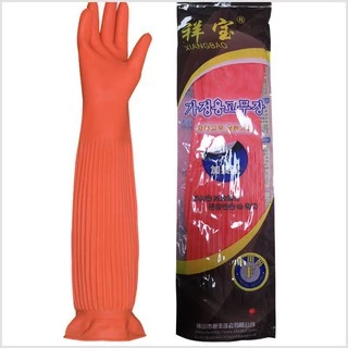 🎉HOT SALE🎉ถุงมือล้างจานถุงมือยางงานบ้านซักผ้ากันน้ำยางในครัวเรือนครัวทนทาน 56cm Juoj