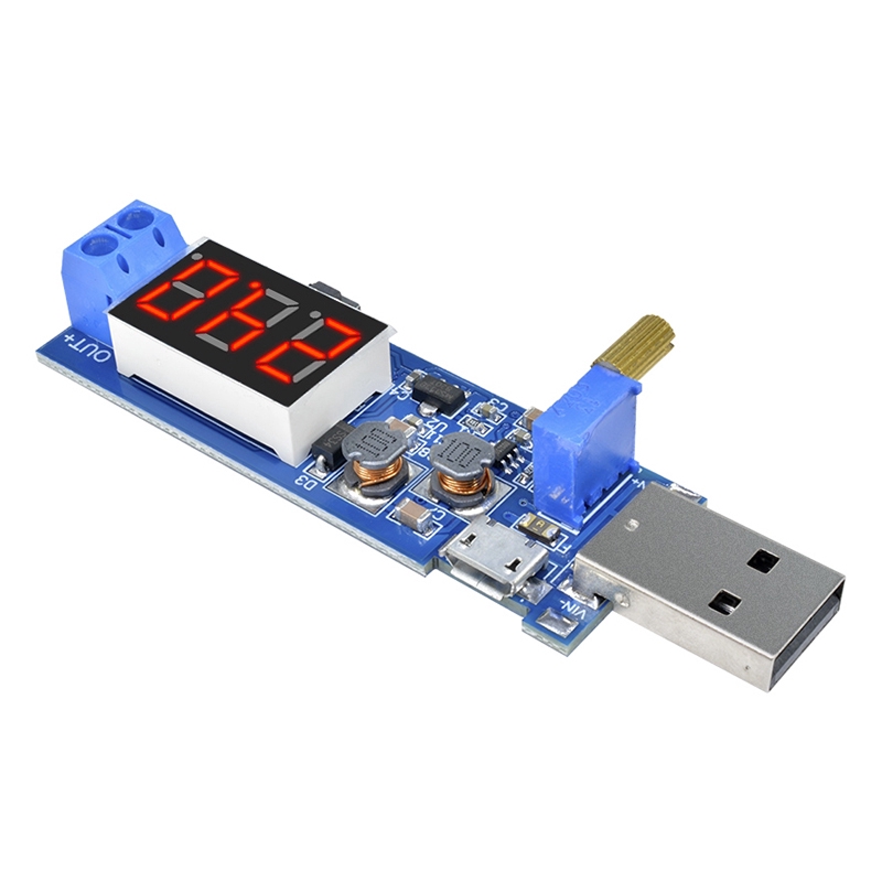 Pcbfun 5V ถึง 1.2V-24V DC-DC USB Step Up/Down ตัวแปลงแบบปรับได้โมดูลแหล่งจ่ายไฟ