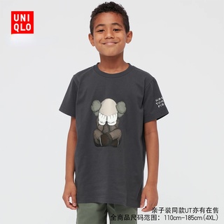 Uniqlo เสื้อยืดคอกลม แขนสั้น พิมพ์ลาย kaws สําหรับเด็กผู้ชาย และเด็กผู้หญิง 446313 / 446314