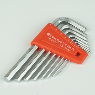 PB Swiss Tools ประแจหกเหลี่ยม ชุด หัวตัด สั้น ขนาด 1.5 - 8.0 MM. รุ่น PB 210 H-8 8 ชิ้น/ชุด