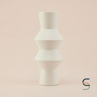 SARABARN Folding Tube Porcelain Vase | แจกัน แจกันดอกไม้ แจกันเซรามิก แจกันมินิมอล แจกันทรงสูงขนาดใหญ่