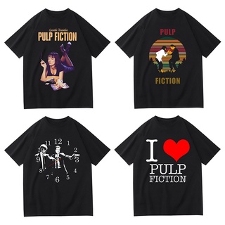 เสื้อยืดแขนสั้นลําลอง พิมพ์ลายโปสเตอร์ Pulp Fiction สไตล์ฮาราจูกุ สตรีท แฟชั่นฤดูร้อน สําหรับผู้ชาย